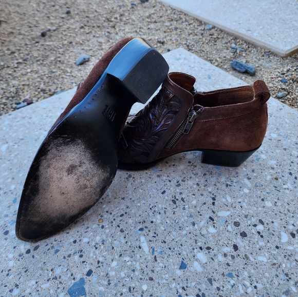 Frye Sacha Shootie Brown Leather Booties size 8.5 great condition! - Picture 4 of 5